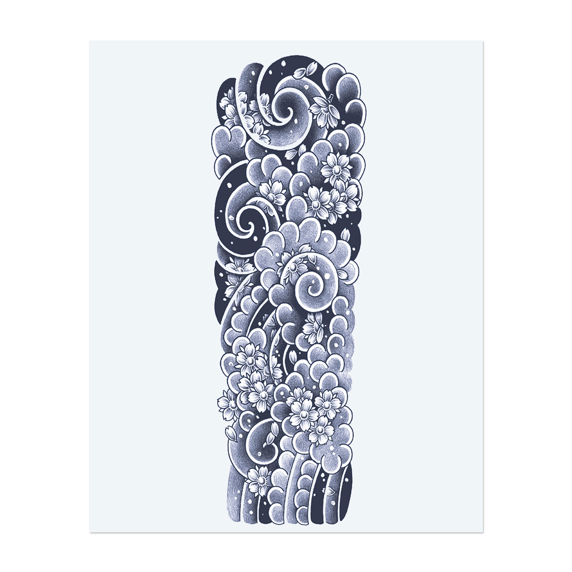 Dieses Sleeve zeigt fließende Wolken und zarte Kirschblüten und schafft ein sanftes und ruhiges Design. Es symbolisiert Frieden, natürliche Schönheit und den sanften Fluss des Lebens.