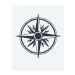Ein Kompass mit scharfen, detaillierten Punkten. Dieses Tattoo symbolisiert Richtung, Führung und Abenteuer, perfekt für diejenigen, die einen Lebenszweck suchen und die Aufregung des Entdeckens auf ihrer Reise genießen.