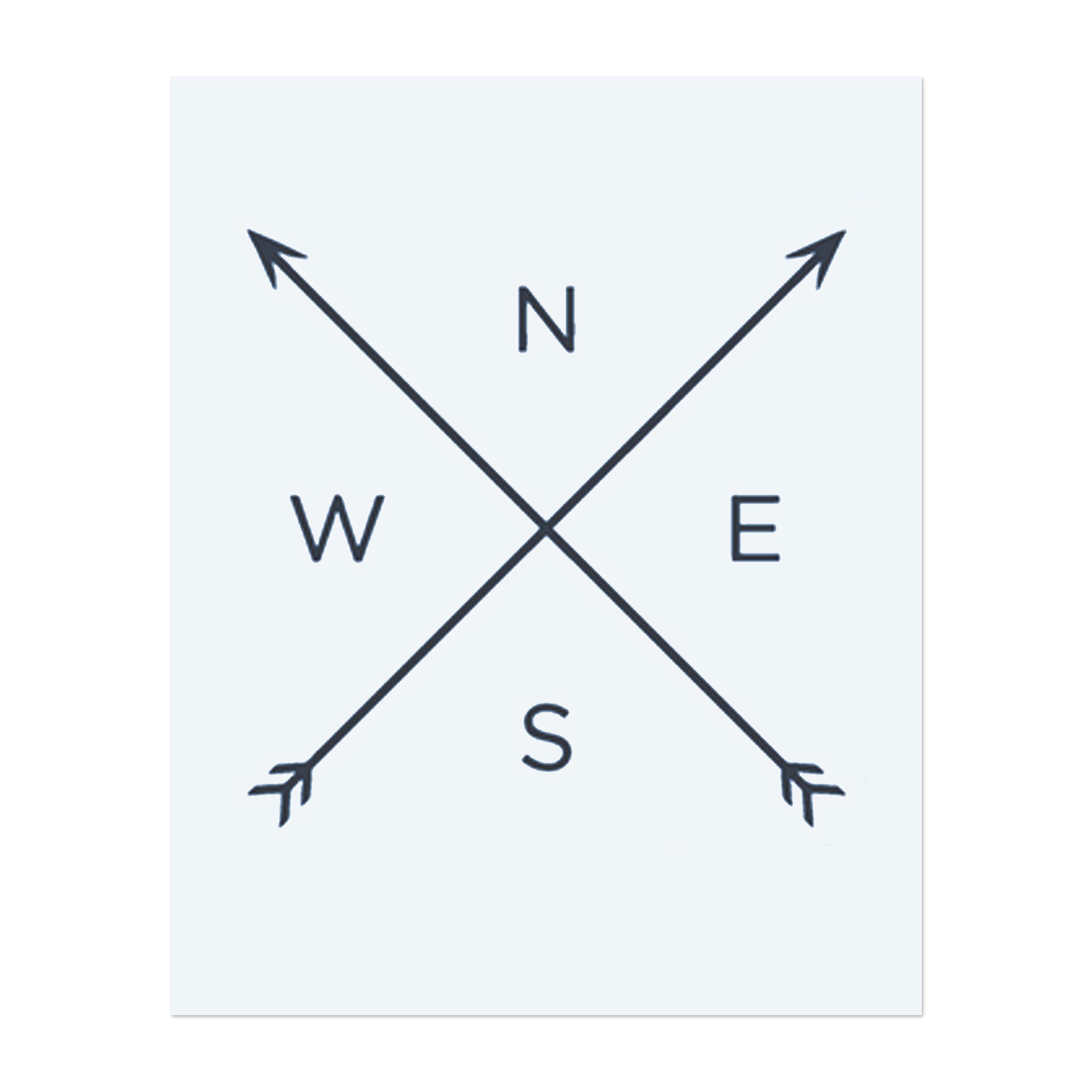 Ein minimalistisches Kompass-Design mit Pfeilen, die in alle vier Richtungen zeigen. Dieses Tattoo symbolisiert Führung, Richtung und das Finden des eigenen Weges, perfekt für diejenigen, die Klarheit und Zweck auf ihrer Reise suchen.