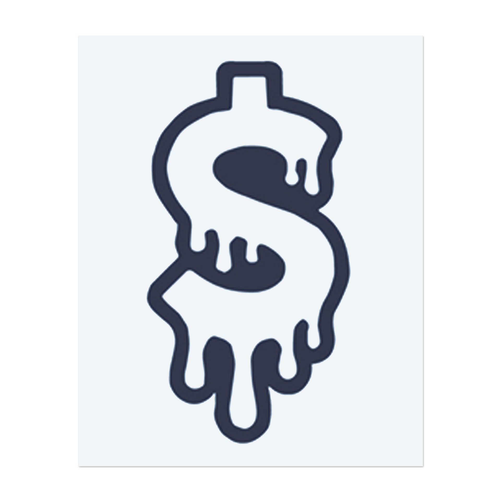Ein Dollarzeichen, das schmilzt und tropft, symbolisiert Wohlstand, Fluidität und die vergängliche Natur des Geldes. Dieses Tattoo repräsentiert den ständigen Fluss des finanziellen Erfolgs und erinnert daran, dass Geld kommt und geht.