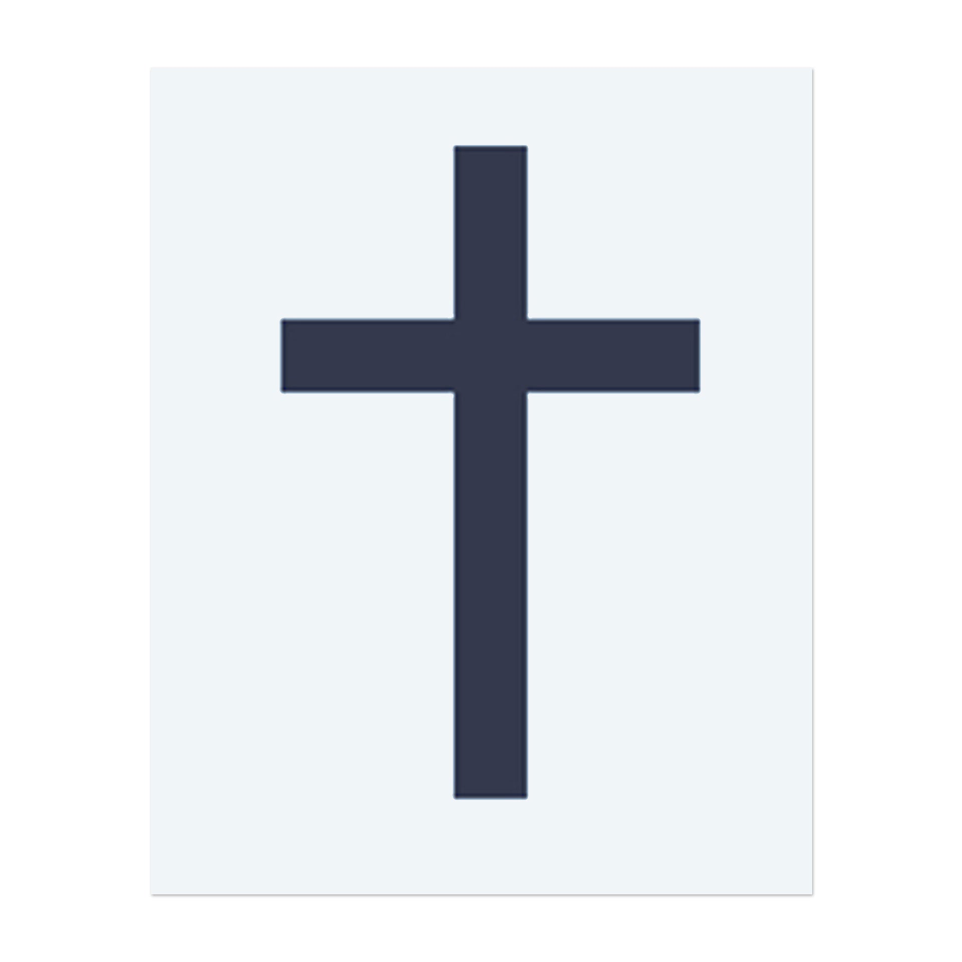 Ein einfaches, schmuckloses Kreuz. Es repräsentiert Glauben, Spiritualität und zeitlose Symbolik.