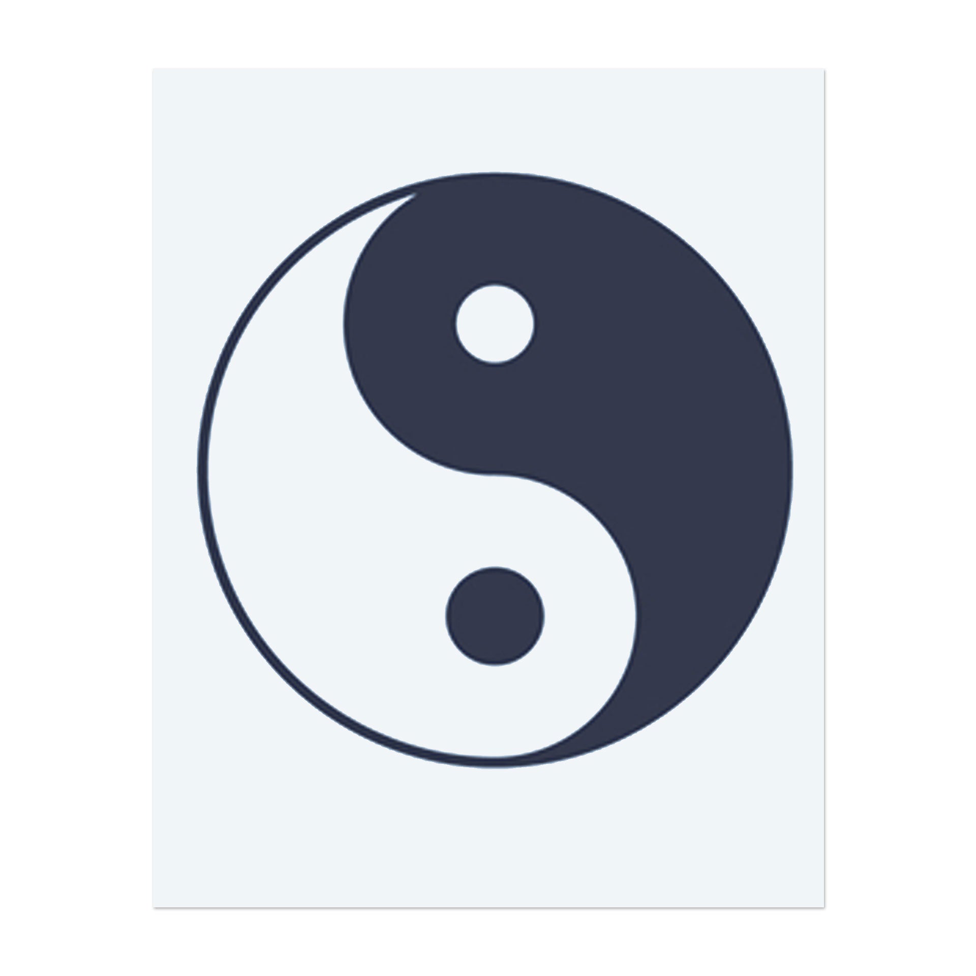 Das Yin-Yang-Symbol. Es repräsentiert Balance, Harmonie und die Verbundenheit gegensätzlicher Kräfte. Ein klassisches Symbol für Dualität und Einheit.