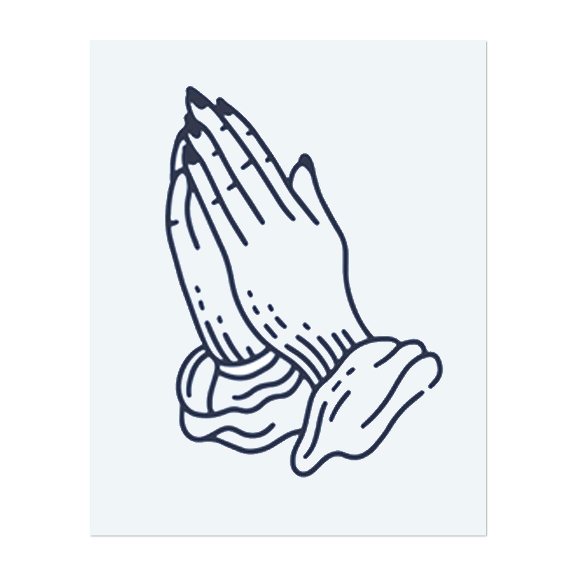 Zwei Hände, die im Gebet zusammengefaltet sind. Es repräsentiert Glauben, Hingabe und Flehen. Ein klassisches Bild der Frömmigkeit und Spiritualität.