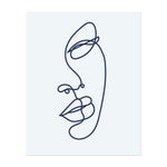 Un visage représenté sur une seule ligne continue. Il représente la simplicité, le minimalisme et l’expression artistique. Un design moderne et élégant.