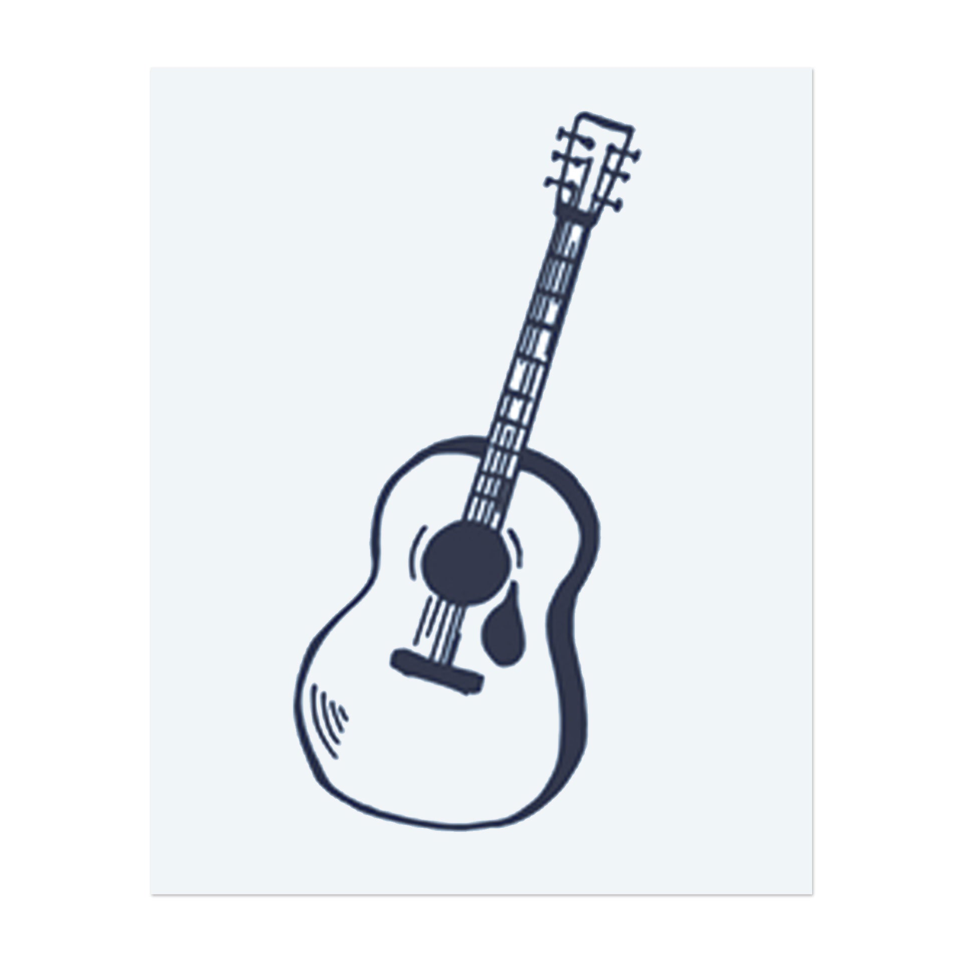 Eine klassische Akustikgitarre. Sie repräsentiert Musik, Leidenschaft oder eine Verbindung zum musikalischen Ausdruck.