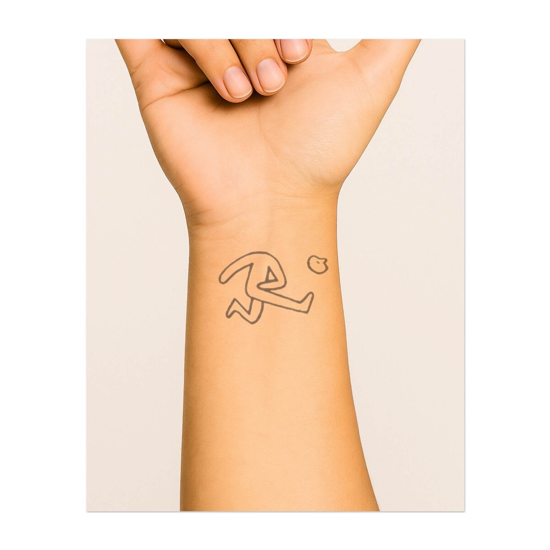 Une ligne simple d'un corps en course avec une tête séparée. Il symbolise la liberté, le mouvement ou le sentiment d'évasion.